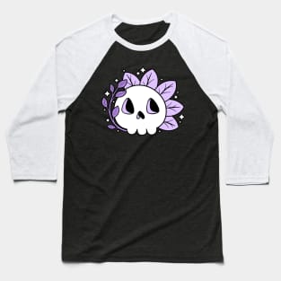 Leafy Skull (Purple) Baseball T-Shirt